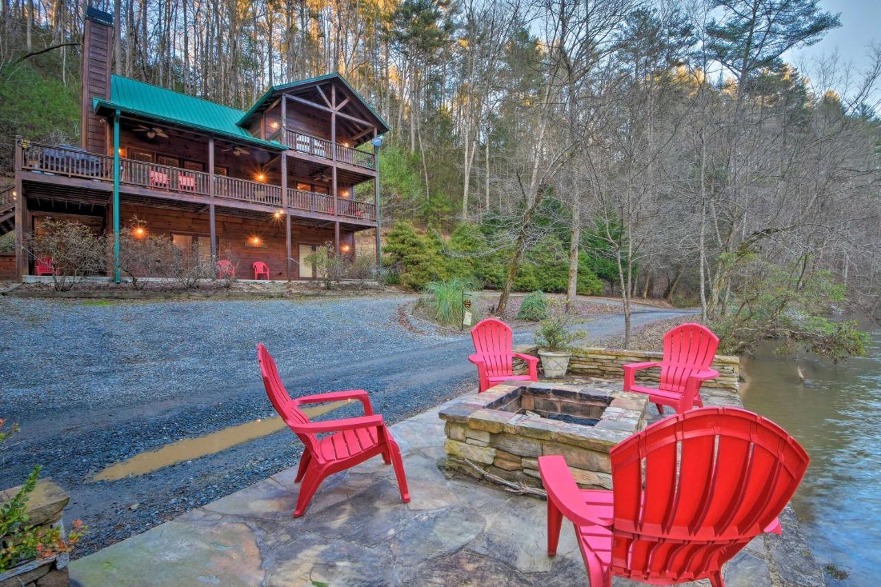 Riverside Ellijay Cabin With Hot Tub And Game Room Esterno foto